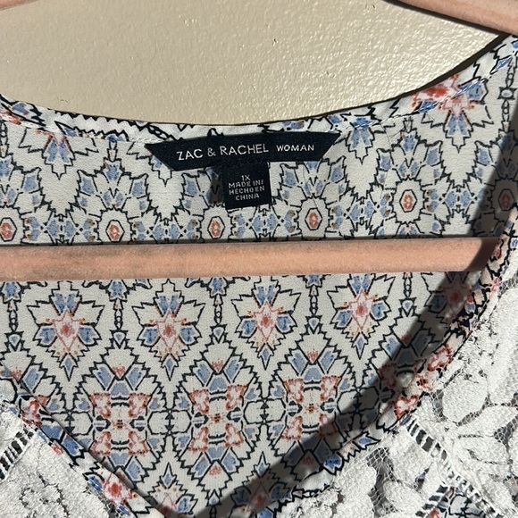 Zac‎ & Rachel Paisley Lace Trim Career Top | 1X - Picture 5 of 6
